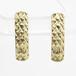 womens bp100 fancy earrings 14K yellow gold italian ball stud huggie hoop 1