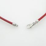 Unisex genuine leather braided cuff crystal necklace bangle jewelry swag red leather necklace 3