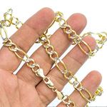 14K Diamond Cut Gold SOLID FIGARO Chain - 24 Inches Long 7.9MM Wide 3