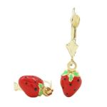 14K Yellow gold Strawberry chandelier earrings for Children/Kids web511 1