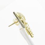 Mens 10k Yellow gold Basket ball white cz stud earring ELMI41 3