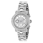 Mens and Ladies Real Diamond Watches 2ct MOP Plated Stainless Steel by Luxurman 1