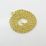 "Mens 10k Yellow Gold skinny rope chain ELNC33 16"" long and 2mm wide 3"