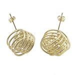 Ladies 10K Solid Yellow Gold love knot earrings 17mm 1