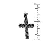 Men's 10K Gold Black Diamond Cross Pendant 1-3