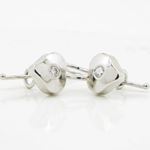 14K White gold Heart cz hoop earrings for Children/Kids web233 3