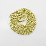 "Mens 10k Yellow Gold skinny rope chain ELNC34 20"" long and 3mm wide 3"