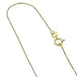 10K YELLOW Gold SOLID BOX CHAIN Chain - 22 Inches Long 0.6MM Wide with Lobster Clasp 1