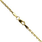 14K YELLOW Gold SOLID CABLE-DIA CUT Chain - 20 Inches Long 2.4MM Wide 1