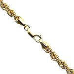 "Mens 10k Yellow Gold Hollow Rope chain 30"" long and 4mm wide 1"