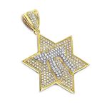 14K Natural 1.1 Ctw Diamond Star Of David Pendant