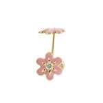 14K Yellow gold Flower cz stud earrings for Children/Kids web16 1