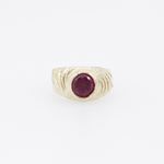 10k Yellow Gold Syntetic red gemstone ring ajjr88 Size: 2 3
