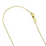 10K YELLOW Gold SOLID BOX CHAIN Chain - 18 Inches Long 0.8MM Wide with Lobster Clasp 1