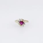 10k Yellow Gold Syntetic red gemstone ring ajr61 Size: 7.75 3