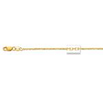 14K Yellow Gold 1.1mm wide Diamond Cut Cable Link Chain with Lobster Clasp 1