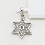 Womens White star of david cz pendant Silver33 3