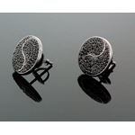 Sterling Silver Unisex Fashion Round Hand Set Stud Earrings ME0220 1