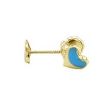 14K Yellow gold Heart stud earrings for Children/Kids web106 1