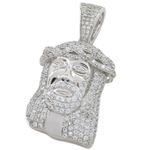 Jesus face cz pendant SB63 41mm tall and 22mm wide 1