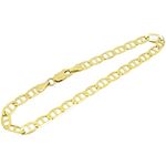 Mens 10k Yellow Gold figaro cuban mariner link bracelet 8 inches long and 4mm wide 1