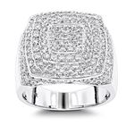 14K Gold Unique Mens Diamond Ring 3.5Ct Pave Set R