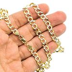 14K Diamond Cut Gold SOLID ITALY CUBAN Chain - 28 Inches Long 7.1MM Wide 3