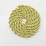 "Mens 10k Yellow Gold rope chain ELNC36 26"" long and 5mm wide 3"