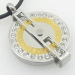 Unisex Genuine Leather Braided Crystal Necklace-3