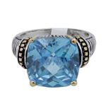 "Ladies .925 Italian Sterling Silver Baby blue synthetic gemstone ring SAR44 6