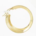 Womens 10k Yellow gold Pink white cz hoop earring ELMI2 3