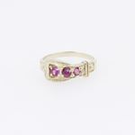 10k Yellow Gold Syntetic red gemstone ring ajjr35 Size: 3.75 3