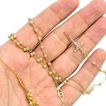 14K YELLOW Gold HOLLOW ROSARY Chain - 30 Inches Long 3MM Wide 3