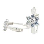 14K White gold Flower cz hoop earrings for Children/Kids web357 1