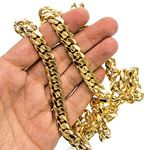 "10K YELLOW Gold MIAMI CUBAN SOLID CHAIN - 32"" Long 10.8X4.5MM Wide 3"