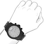 Luxurman Black Diamond Watch 2.25ct Mens Black Tone Stainless Steel Case 3
