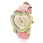 Watches: Pink Ladies Diamond Heart Watch 0.30Ct