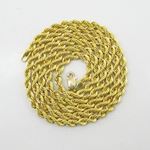 Mens 10k Yellow Gold rope chain ELNC14 22 inch long and 3mm wide 3