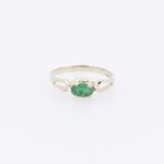 10k Yellow Gold Syntetic green gemstone ring ajjr77 Size: 2.5 3