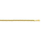 14K Yellow Gold 3.3mm wide Lite Weight Wheat Chain with Lobster Clasp 1