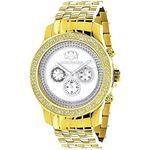 Real Diamond Watches for Men: Luxurman Mens Diamond Watch Yellow Gold Pltd 0.25 1