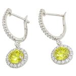 Womens Light yellow cubic zirconia drop cz chandelier earring Silver17 1