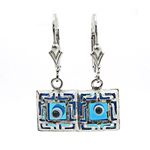 925 Sterling Silver evil eye dangle earrings 1