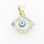 Womens bp112 kabbalah evil eye 14k solid yellow gold good luck charm pendant 1