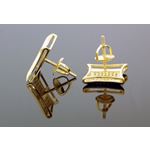 .925 Sterling Silver Yellow Kite White Crystal Micro Pave Unisex Mens Stud Earrings 3