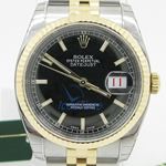 Rolex Datejust Black Index Dial Jubilee Bracelet Two Tone Mens Watch 1
