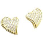 Womens .925 sterling silver Yellow heart earring 4mm thick and 10mm wide Size 1