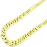 "Mens 10k Yellow gold Yellow gold miami cuban hollow link chain 34"" 7.5MM rjmch11 1"