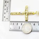 Mens 10k Yellow Gold Jesus cross with stones Pendant 3