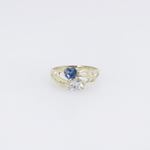 10k Yellow Gold Syntetic blue gemstone ring ajr43 Size: 6.5 3